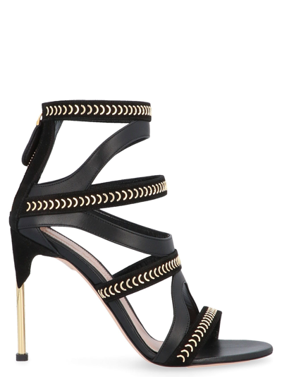 Shop Alexander Mcqueen Women's  Black Leather Sandals