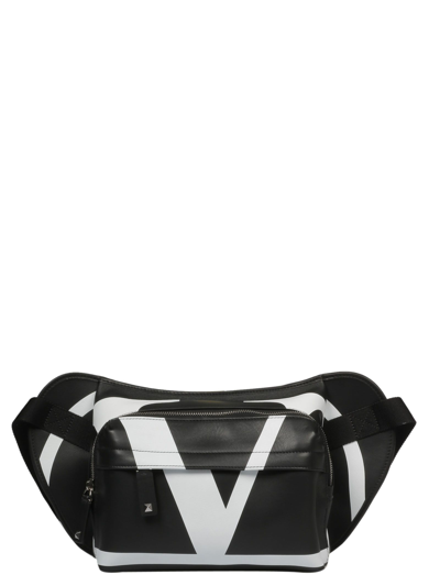 Shop Valentino Men's  Black Leather Travel Bag