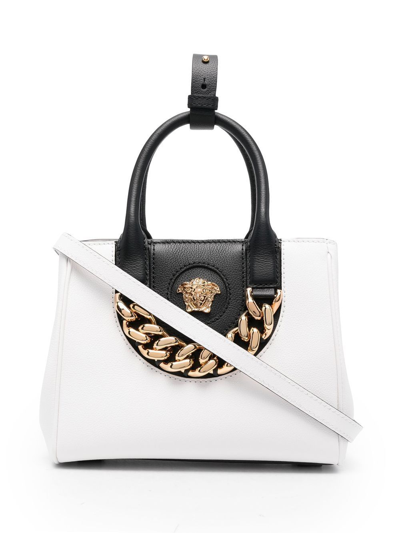 Shop Versace Women's  White Leather Shoulder Bag