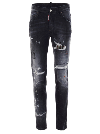 Shop Dsquared2 Men's  Black Cotton Jeans