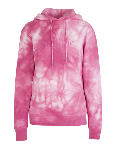 Shop Paco Rabanne Woman Lose Yourself Hoodie With Pink Tie Dye Motif In Rose