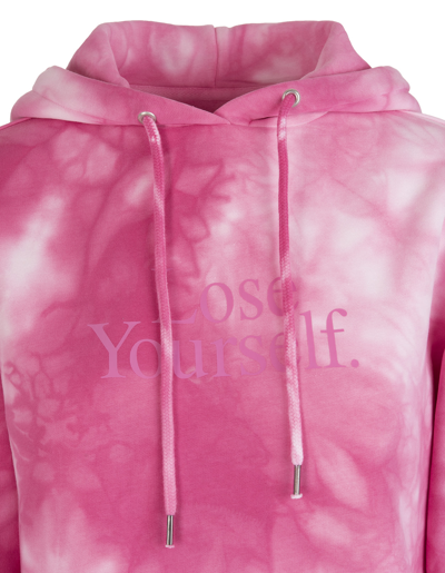 Shop Rabanne Woman Lose Yourself Hoodie With Pink Tie Dye Motif In Rose