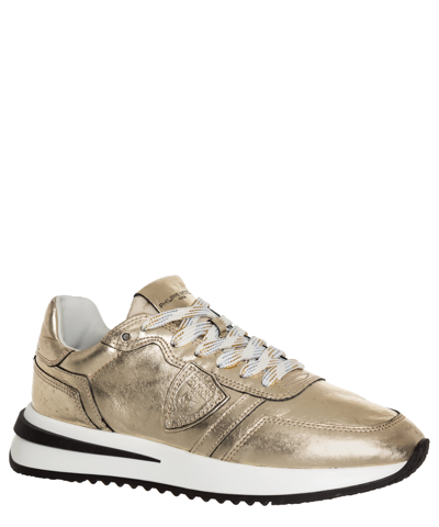 Shop Philippe Model Tropez 2.1 Leather Sneakers In Gold
