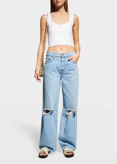 A.l.c Jordana Sleeveless Cropped Top In White