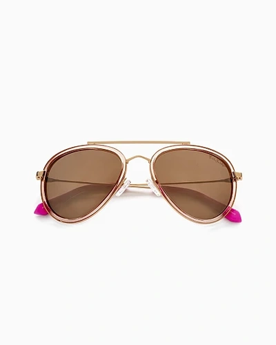 Shop Lilly Pulitzer Elliott Sunglasses In Gold Metallic