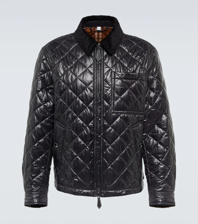 Shop Burberry Quilted Shell Jacket In Black