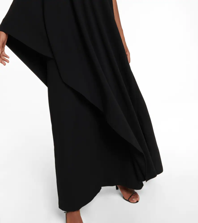 The Row Sparrow One-sleeve Draped Silk-cady Gown In Black