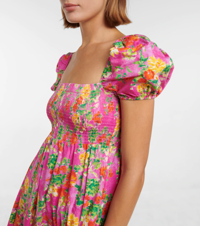 Shop Caroline Constas Mira Floral Minidress In Pink Summer