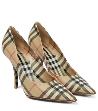 Burberry Women's Aubrey Vintage Check High Heel Pumps In Beige | ModeSens