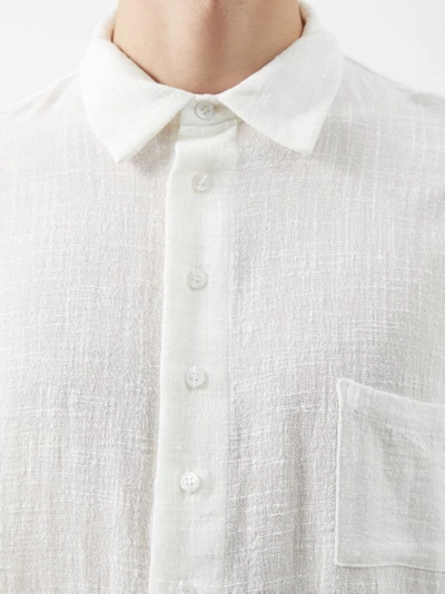 Albus Lumen Slubbed Cotton-gauze Shirt In Cream