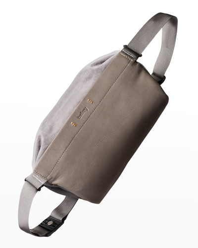 Shop Bellroy Men's Mini Sling Premium Leather & Nylon Belt Bag In Storm Grey