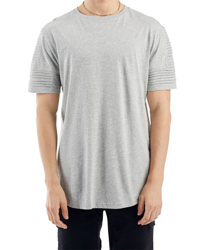 Shop Nana Judy Men's Maverick Pintuck Sleeve T-shirt - Bci Cotton In Grey Marl