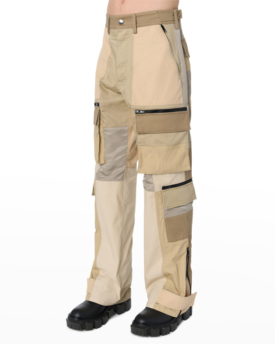Shop Amiri Men's Multi-pocket Pieced Parachute Pants In Alabaster