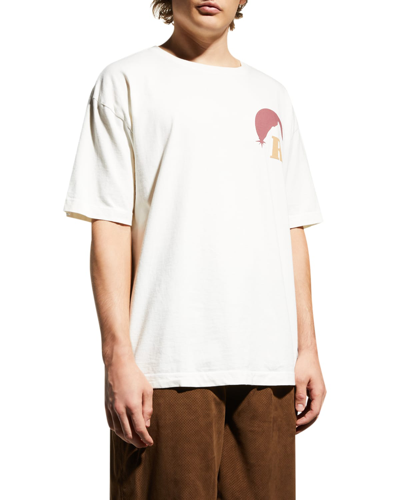 Shop Rhude Men's Moonlight Logo T-shirt In Vtg White