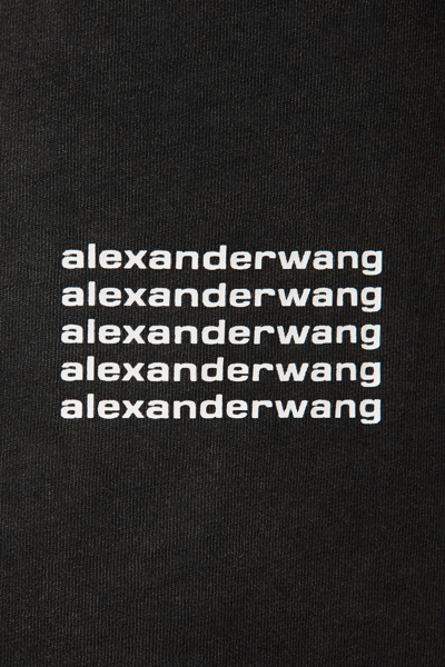 Shop Alexander Wang Acid Wash Tee In High Twist Jersey In Acid Black