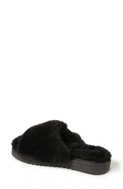 Shop Fireside By Dearfoams Cairns Genuine Shearling Slipper In Black