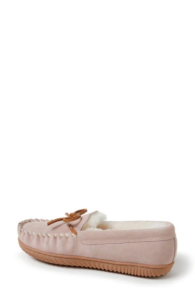 Shop Fireside By Dearfoams Alice Springs Genuine Shearling Lined Slipper In Dusty Pink