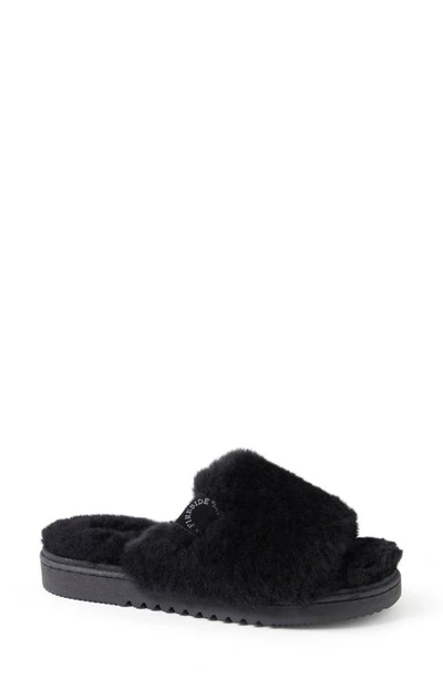 Shop Fireside By Dearfoams Cairns Genuine Shearling Slipper In Black