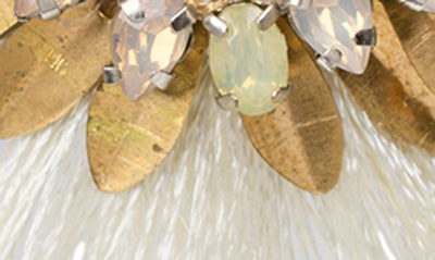Shop Jardin Shell Beaded Drop Earrings In White/ Gold