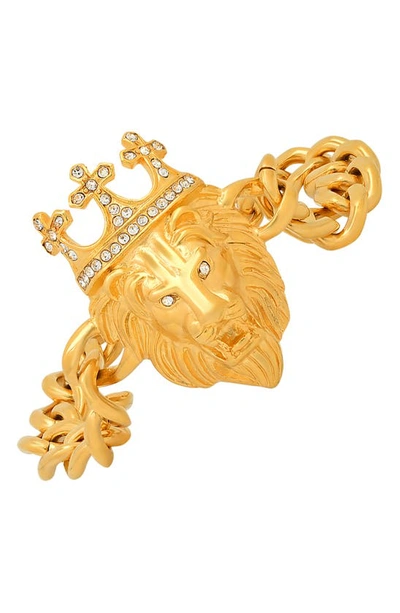 Shop Hmy Jewelry 18k Yellow Gold Plated Stainless Steel Lion Head Bracelet