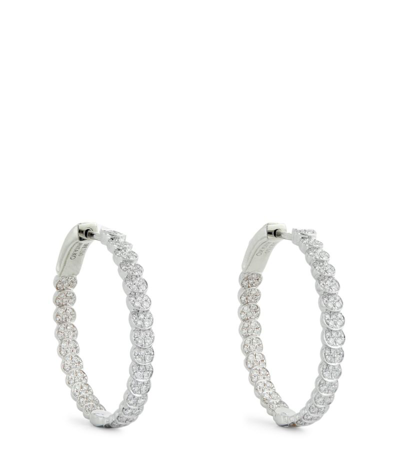 Shop Anita Ko White Gold And Diamond Luna Hoop Earrings