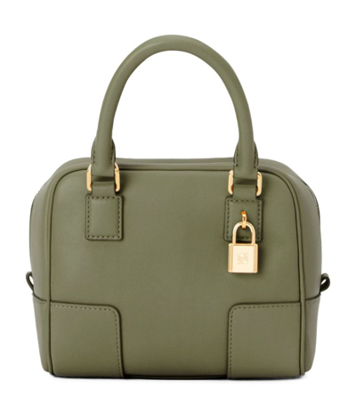Shop Loewe Leather Amazona 16 Top-handle Bag In Green