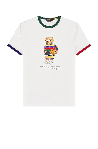 Shop Polo Ralph Lauren Active Bear Tee In White Multi