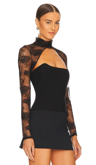Fleur Du Mal Bouquet Lace Shrug In Black