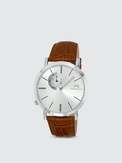 Shop Porsamo Bleu Parker Men's Leather Watch, 831bpal In Brown