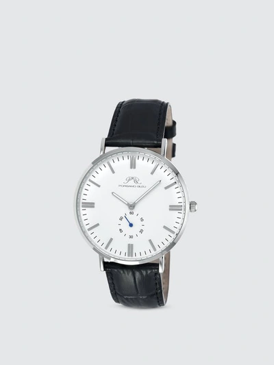 Shop Porsamo Bleu Henry Men's Leather Watch, 841ahel In Black