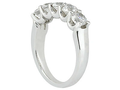 Pre-owned Jewelwesell 5stone 0.50ctw Diamond Wedding Band Ring Platinum Round Brilliant Cut F Vs1