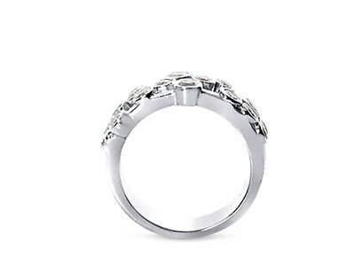 Pre-owned Jewelwesell 1.07ct Diamond Wedding Band Ring 10k White Gold Round Brilliant Bezel Jk I1-i2