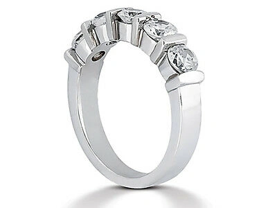 Pre-owned Jewelwesell 5stone 0.50ct Diamond Wedding Band Ring 14k White Gold Round I Si2 Channel Set