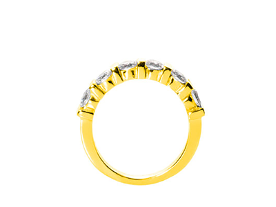 Pre-owned Jewelwesell Real 0.50ct Diamond Wedding Band Ring 14kt Yellow Gold Round I Si2 Bar Set