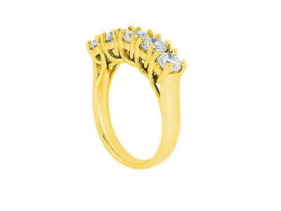 Pre-owned Jewelwesell 5stone 0.50ct Diamond Wedding Band Ring 14kt Yellow Gold Round Cut I Si2 Prong