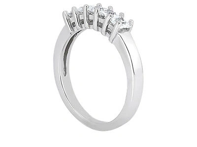 Pre-owned Jewelwesell 5stone 0.50ct Diamond Wedding Band Ring 10k Gold Princess Cut I Si2 Shared Prong