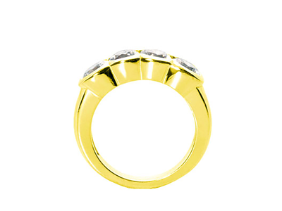 Pre-owned Jewelwesell Natural 0.75ct Diamond Wedding Band Ring 14k Yellow Gold Round Si1 Bezel Set