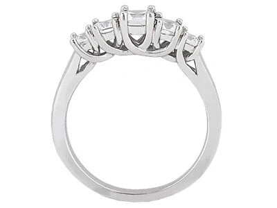 Pre-owned Jewelwesell 5stone 1.30ct Diamond Wedding Band Ring 18k White Gold Princess Cut I Si2 Prong