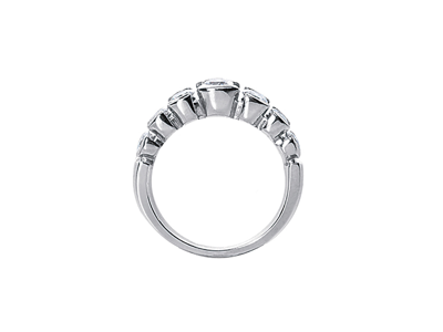 Pre-owned Jewelwesell Real 1.03ct Diamond Wedding Band Ring 10k White Gold Round Jk I1-i2 Bezel Set