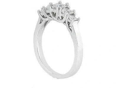 Pre-owned Jewelwesell Real I Si2 1.20ct Diamond Anniversary Band Ring 14karat White Gold Princess Cut