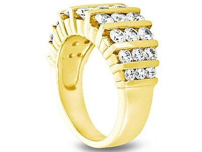 Pre-owned Jewelwesell Genuine 2.13ct Diamond Wedding Band Ring 10k Yellow Gold Round G-h I1 Channel In Gh