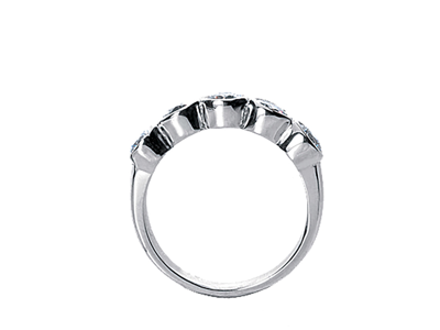Pre-owned Jewelwesell 5stone 1.00ct Diamond Wedding Band Ring 14k White Gold Round Si1 Bezel Setting