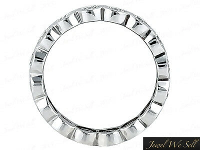 Pre-owned Jewelwesell Natural 1.35ct Round Diamond Eternity Bridal Band Ring 14k White Gold I Si Bezel
