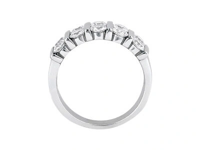 Pre-owned Jewelwesell 0.50ct Diamond Wedding Band Ring 18k White Gold Round Cut Channel Setting Si1