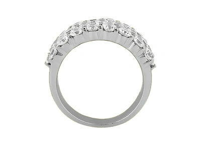 Pre-owned Natural 1.25ct Diamond Wedding Band Ring 14k White Gold Round Cut Si1 Prong In Silver