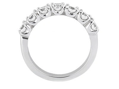 Pre-owned Jewelwesell 7stone 1.40ct Diamond Wedding Band Ring U Prong 10k White Gold Round G-h I1 In Gh