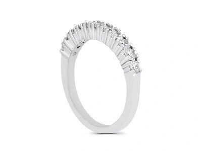 Pre-owned Jewelwesell 11stone 0.55ct Diamond Wedding Band Ring 14k White Gold Round I Si2 Prong Set