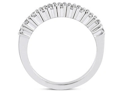 Pre-owned Jewelwesell 11stone 0.55ct Diamond Wedding Band Ring 14k White Gold Round I Si2 Prong Set