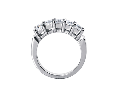 Pre-owned Jewelwesell 5stone 0.85ct Diamond Wedding Band Ring Stackable Platinum Princess Cut F Vs2 In White