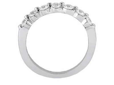 Pre-owned Jewelwesell Natural 0.35ct Diamond Wedding Band Ring 10k White Gold Round G-h I1 Prong In Gh